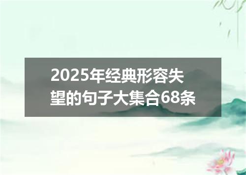 2025年经典形容失望的句子大集合68条