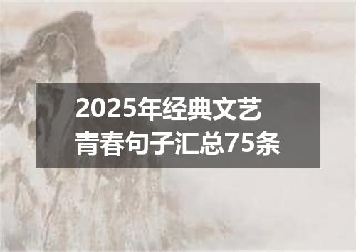 2025年经典文艺青春句子汇总75条