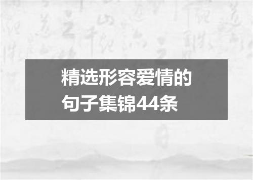 精选形容爱情的句子集锦44条