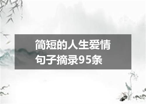 简短的人生爱情句子摘录95条