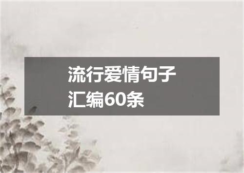 流行爱情句子汇编60条