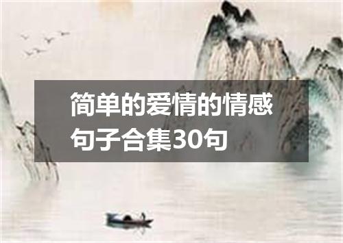 简单的爱情的情感句子合集30句