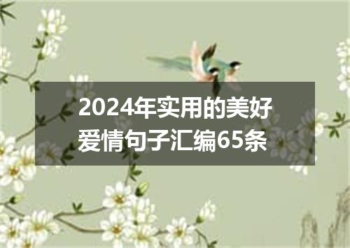 2024年实用的美好爱情句子汇编65条