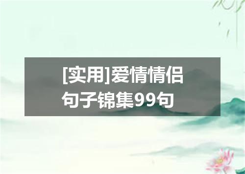 [实用]爱情情侣句子锦集99句