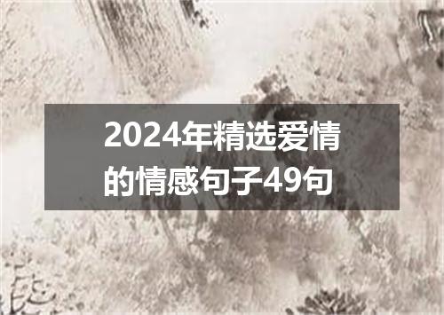 2024年精选爱情的情感句子49句