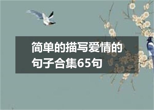 简单的描写爱情的句子合集65句