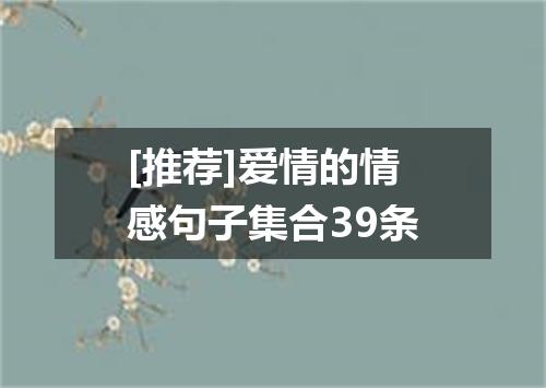 [推荐]爱情的情感句子集合39条