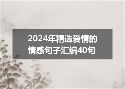 2024年精选爱情的情感句子汇编40句