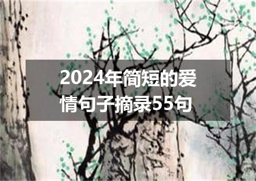 2024年简短的爱情句子摘录55句