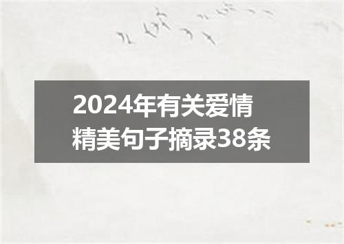 2024年有关爱情精美句子摘录38条