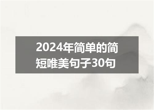2024年简单的简短唯美句子30句