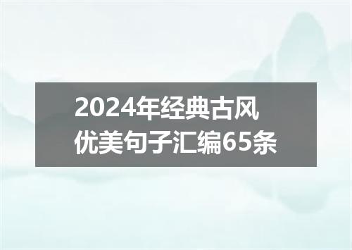 2024年经典古风优美句子汇编65条