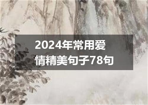 2024年常用爱情精美句子78句