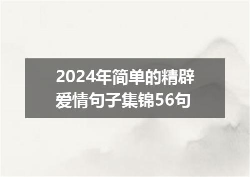 2024年简单的精辟爱情句子集锦56句
