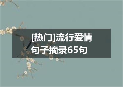 [热门]流行爱情句子摘录65句