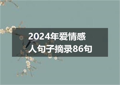 2024年爱情感人句子摘录86句