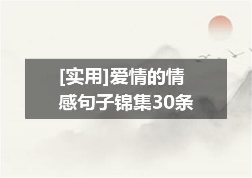 [实用]爱情的情感句子锦集30条