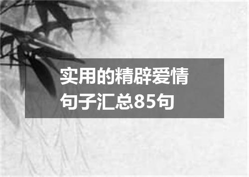 实用的精辟爱情句子汇总85句
