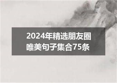 2024年精选朋友圈唯美句子集合75条