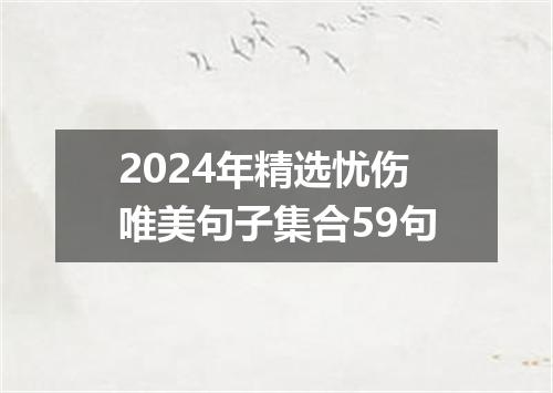 2024年精选忧伤唯美句子集合59句