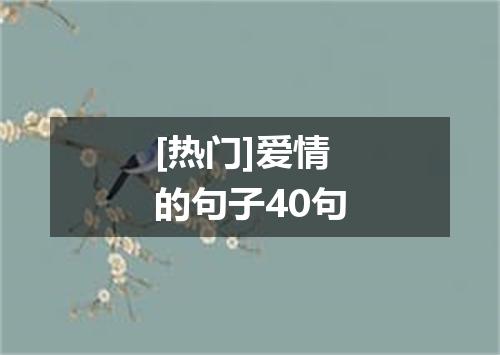 [热门]爱情的句子40句