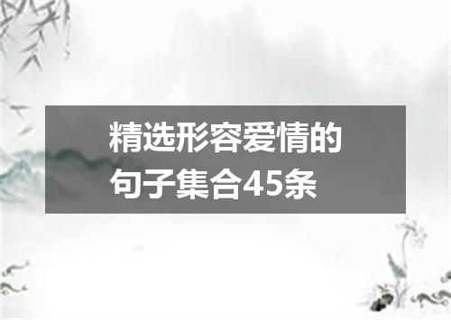 精选形容爱情的句子集合45条
