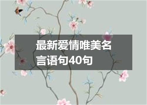 最新爱情唯美名言语句40句