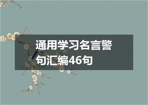 通用学习名言警句汇编46句