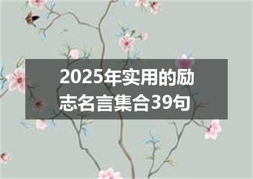 2025年实用的励志名言集合39句