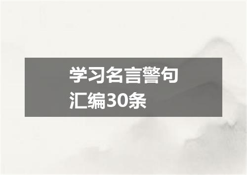 学习名言警句汇编30条