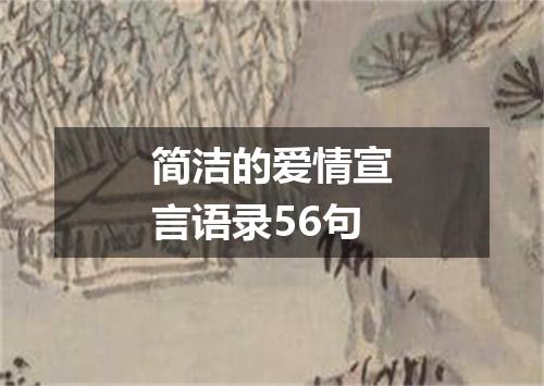 简洁的爱情宣言语录56句
