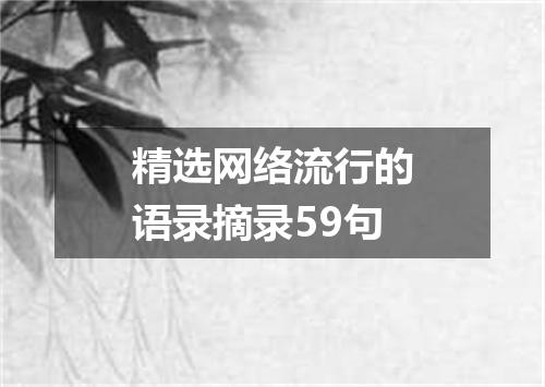 精选网络流行的语录摘录59句
