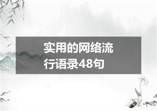 实用的网络流行语录48句