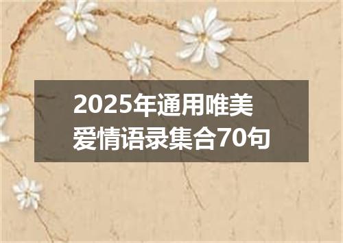 2025年通用唯美爱情语录集合70句