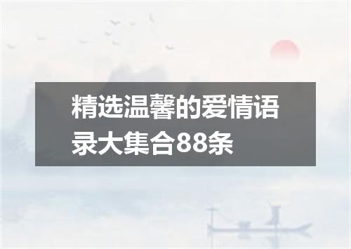 精选温馨的爱情语录大集合88条
