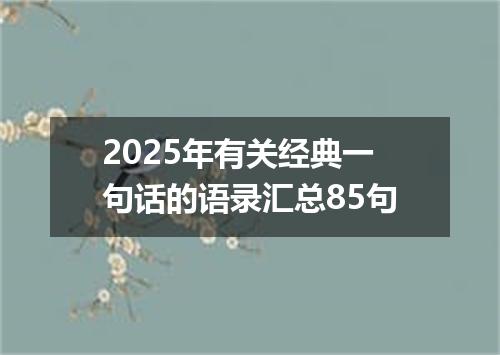2025年有关经典一句话的语录汇总85句