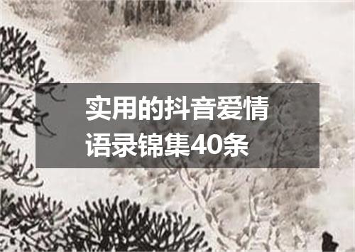 实用的抖音爱情语录锦集40条