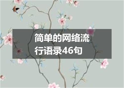 简单的网络流行语录46句