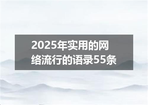 2025年实用的网络流行的语录55条