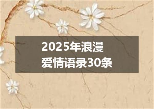 2025年浪漫爱情语录30条