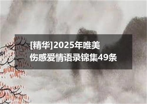 [精华]2025年唯美伤感爱情语录锦集49条