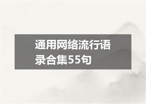 通用网络流行语录合集55句