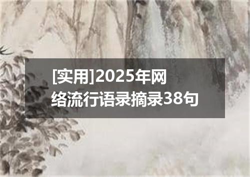 [实用]2025年网络流行语录摘录38句
