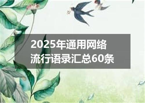 2025年通用网络流行语录汇总60条
