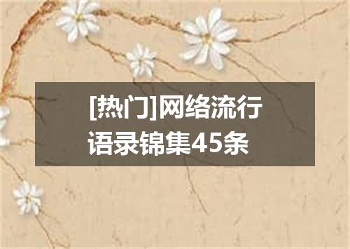 [热门]网络流行语录锦集45条