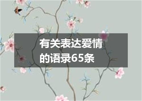 有关表达爱情的语录65条