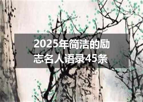 2025年简洁的励志名人语录45条