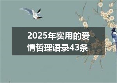 2025年实用的爱情哲理语录43条