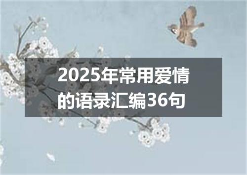 2025年常用爱情的语录汇编36句