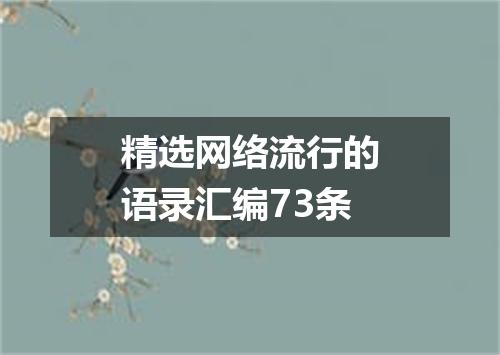 精选网络流行的语录汇编73条